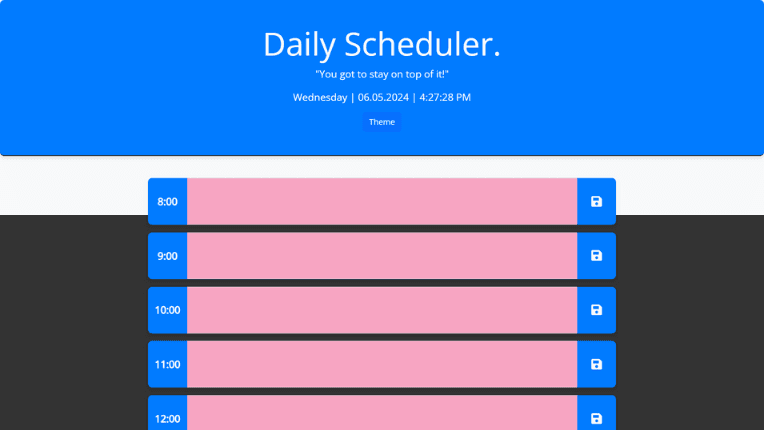 Photo of the Daily Scheduler project